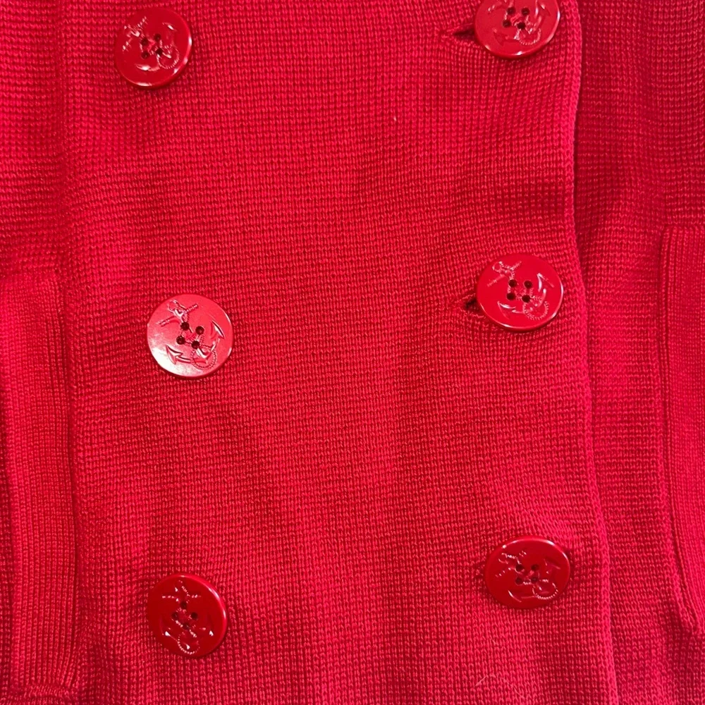 Ralph Lauren • 90s Vintage Double Breasted Blazer Red Nautical Embroidered Sz M - Picture 8 of 10